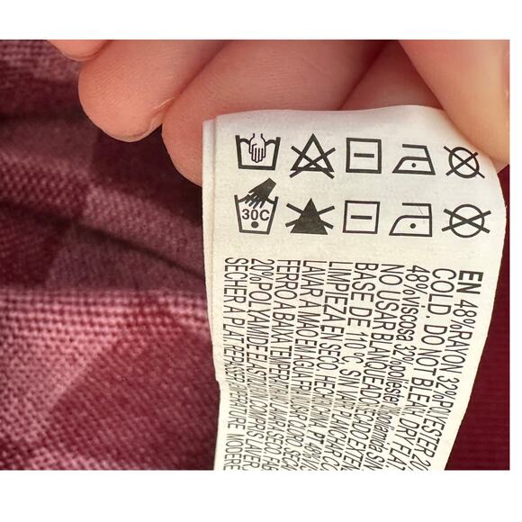 Forever 21 red pink checkers pull on knit mini skirt size M - Picture 5 of 14